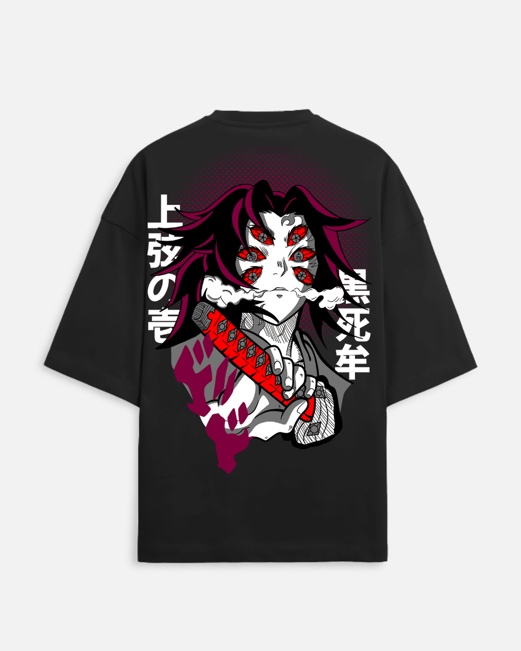 Demon Slayer Kokushibo Oversized T-Shirt – Dark Anime Streetwear